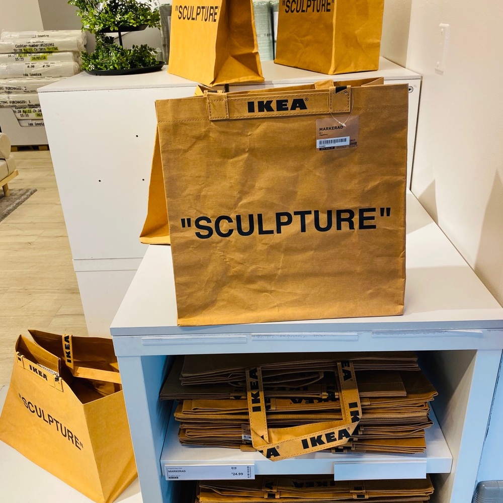 VIRGIL ABLOH  IKEA SCULPTURE MARKERAD CARRIER BAG